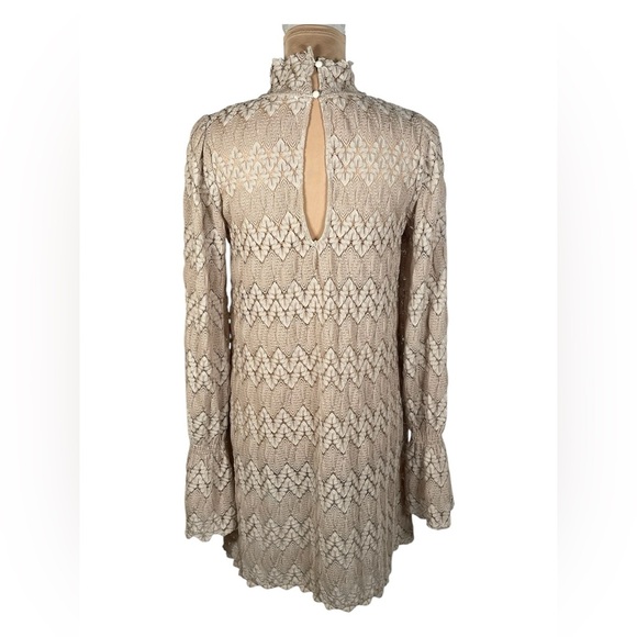 FREE PEOPLE SIMONE MINI DRESS In Neutral COMBO XS - Picture 6 of 14